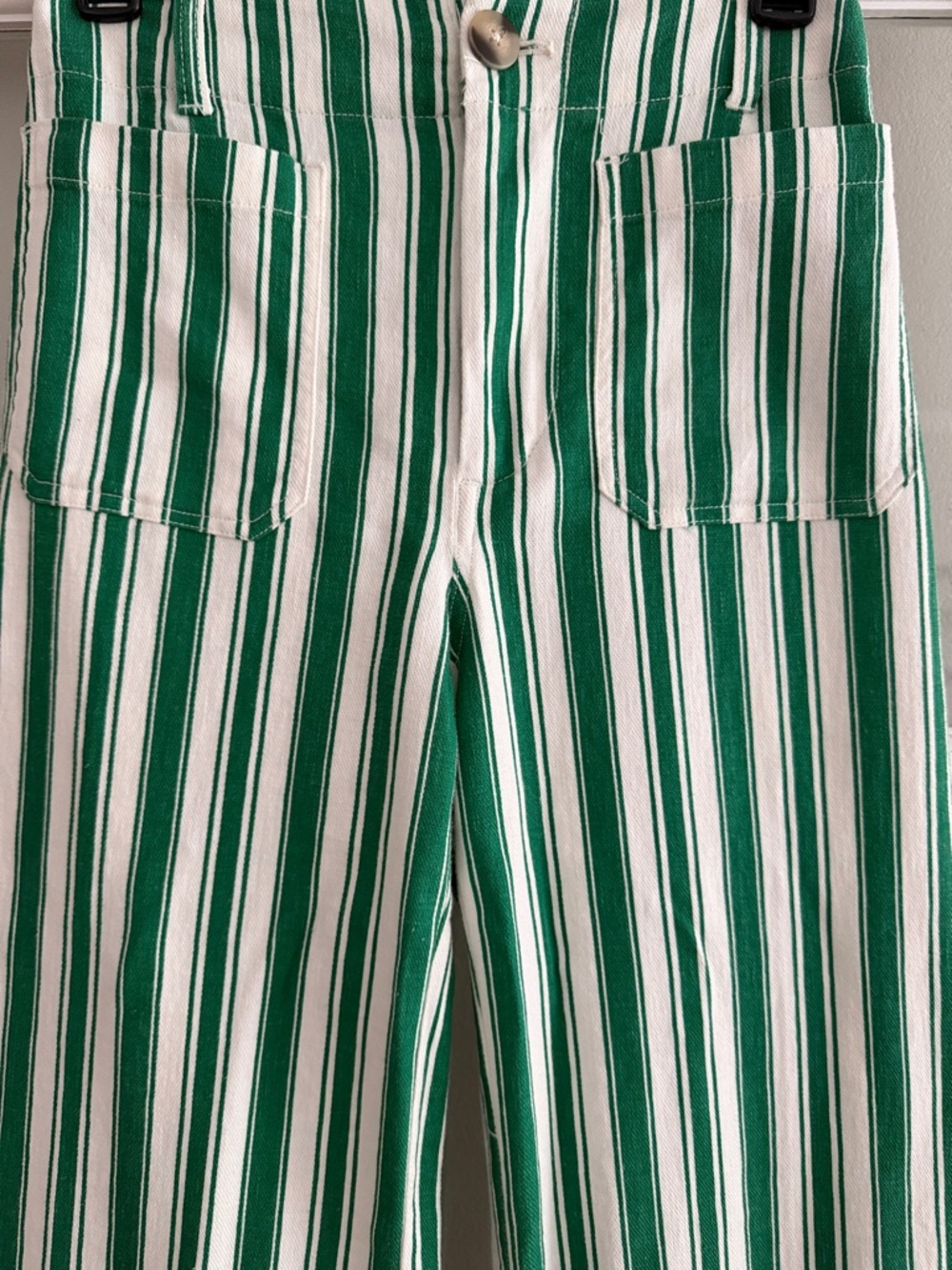Maeve Colette Green and White Striped High-Waist Pants -NWT - Picture 3 of 9